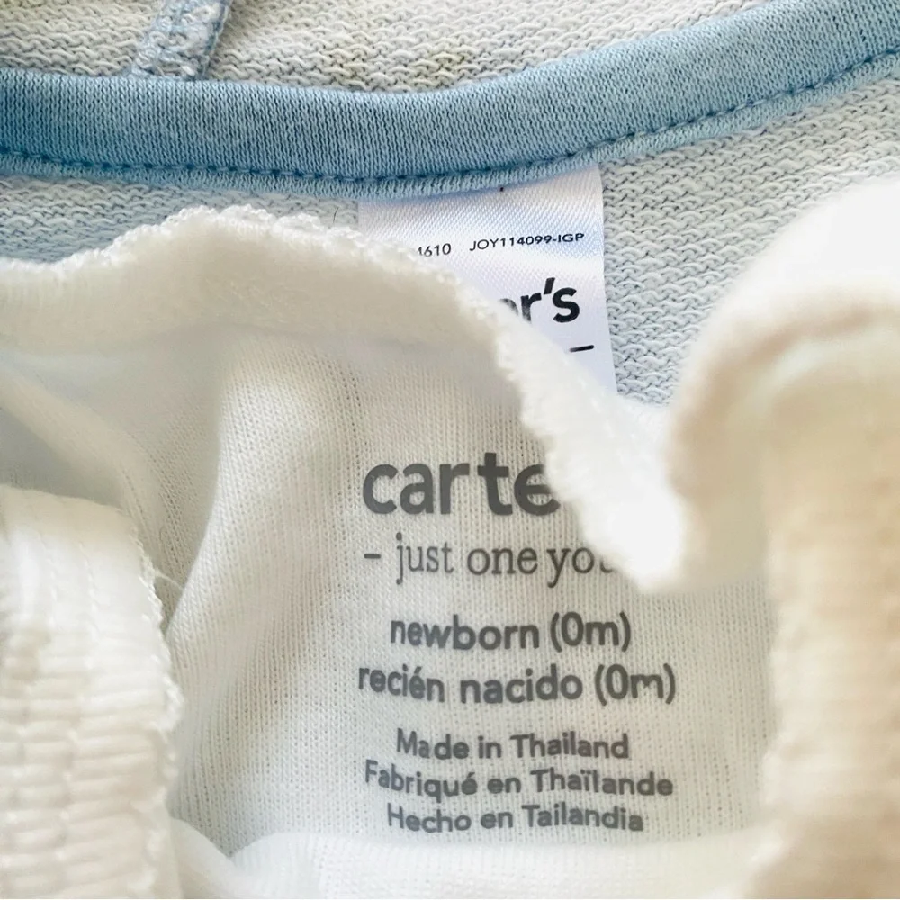 CARTER’S 2 PIECE SET BLUE WHITE NEWBORN